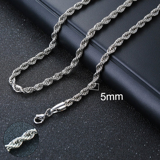 5mm Rope Chain - Silver