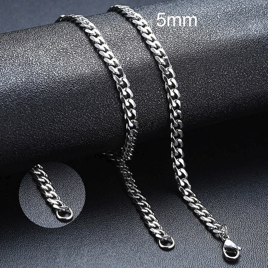 5mm Cuban Chain - Silver