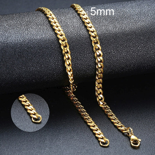 5mm Cuban Chain - Gold