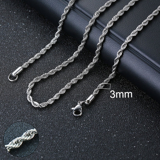 3mm Rope Chain - Silver