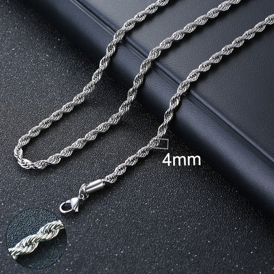 4mm Rope Chain - Silver