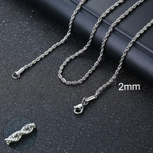 2mm Rope Chain - Silver